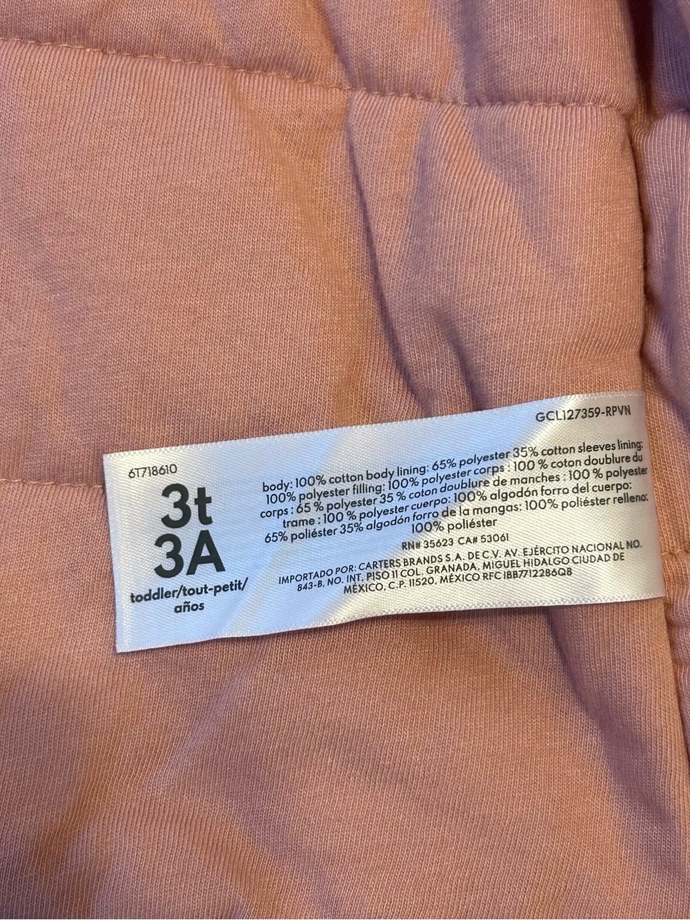OshKosh B'gosh Girls Pink Corduroy Coat 3T Lined Button Collared Pockets - Picture 4 of 4